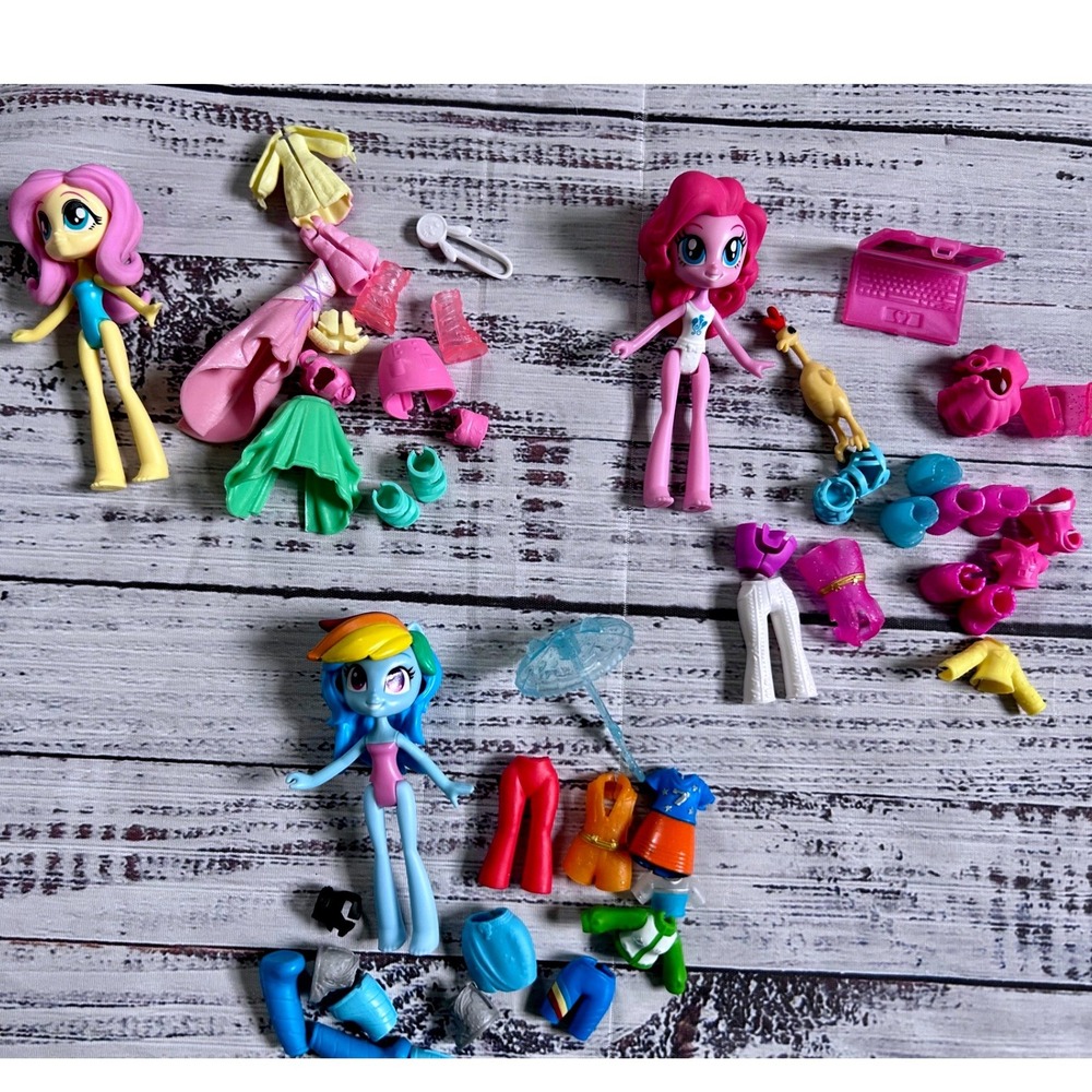My Little Pony Equestria Girls Dash Pinkie Fluttershy Figure Set w/Accessories